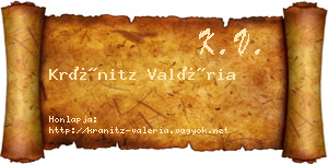 Kránitz Valéria névjegykártya