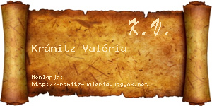 Kránitz Valéria névjegykártya